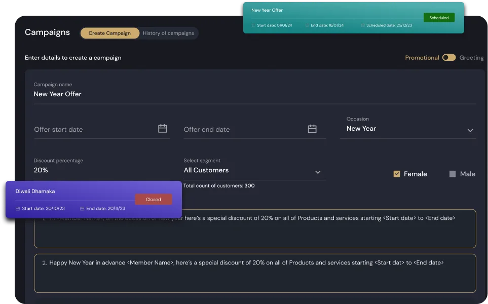 Create campaign dashboard